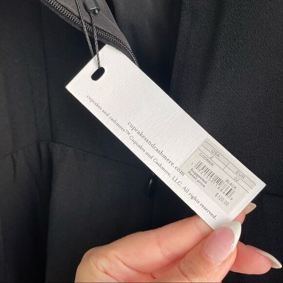 NWT Cupcakes & Cashmere Off the Shoulder Black Cocktail Dress - Picture 9 of 12